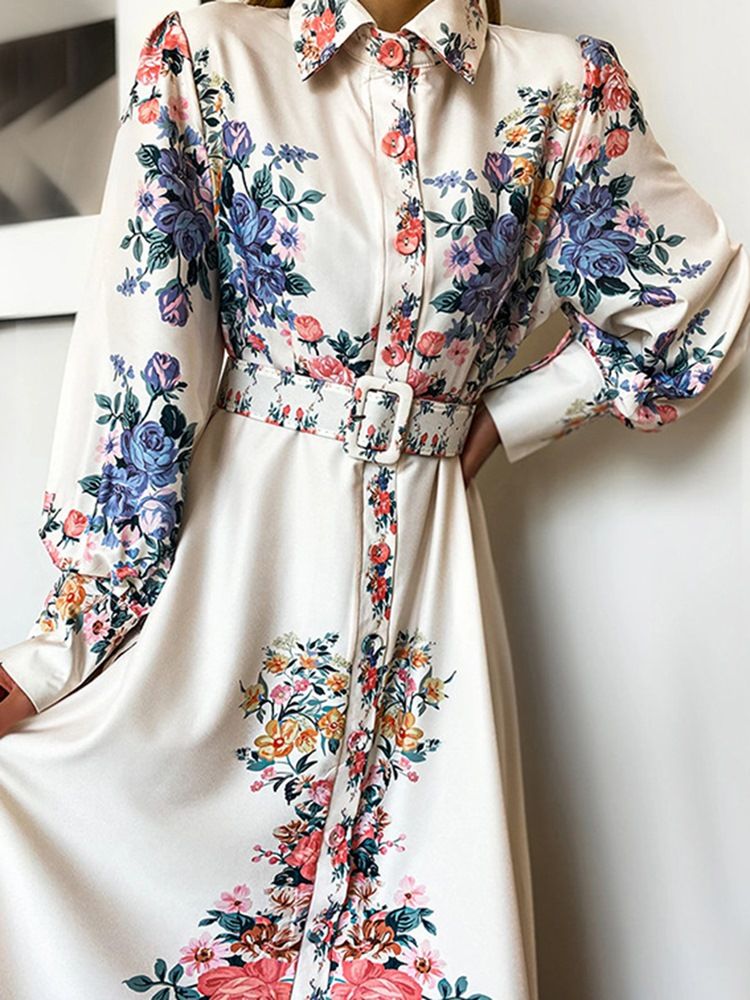 Robe Pour Femme À Boutonnage Simple Et À Manches Longues