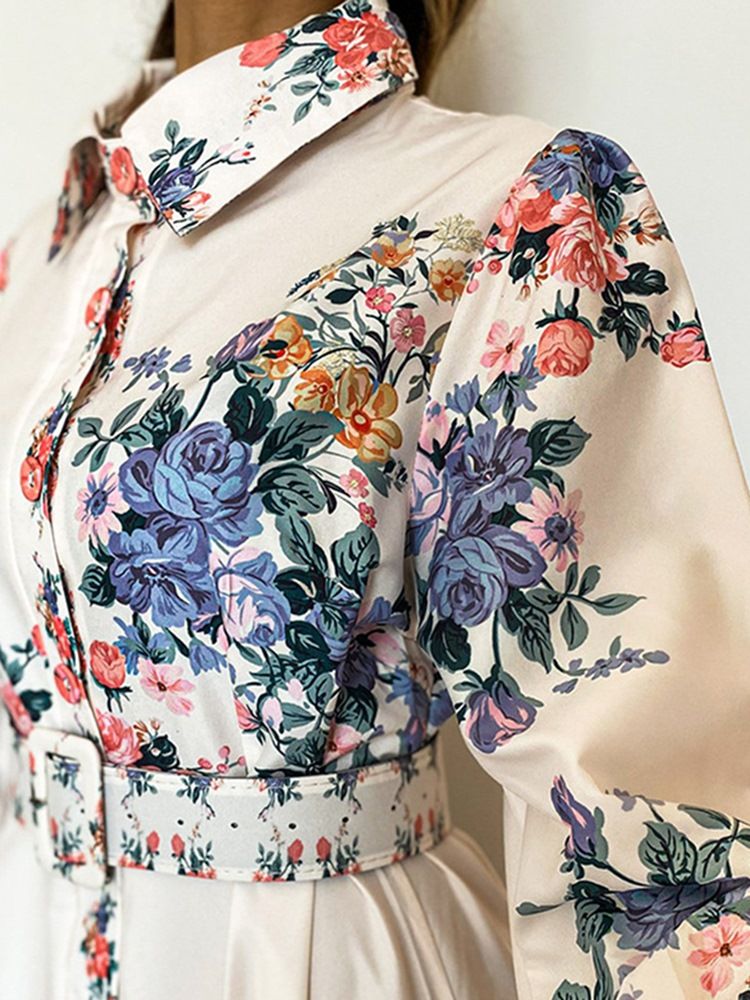 Robe Pour Femme À Boutonnage Simple Et À Manches Longues