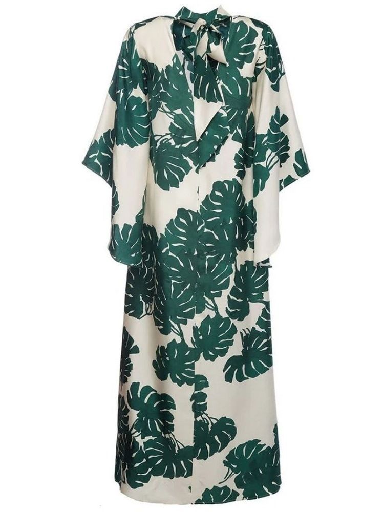 Robe Pour Femme À Imprimé Floral Printanier À Manches Longues Et Au Sol