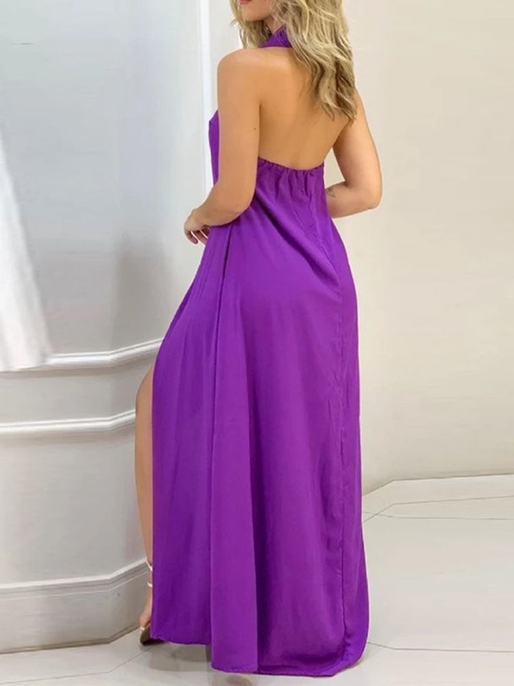 Robe Pour Femme À La Mode Sans Manches Et Longueur Au Sol