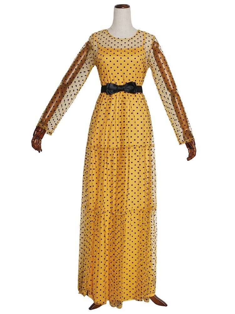 Robe Pour Femmes À Col Rond Et Longueur Au Sol Pour Printemps Régulier