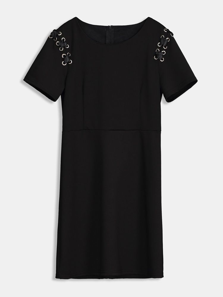 Robe De Jour À Manches Courtes Et À Épaules Dénudées Pour Femmes