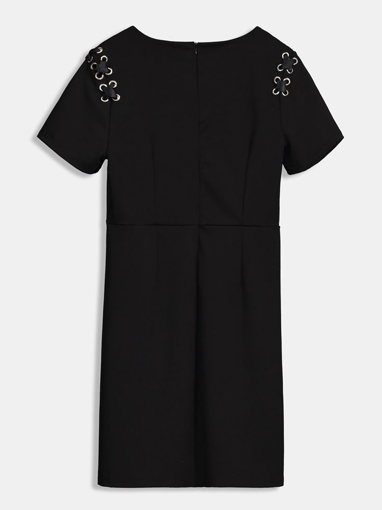 Robe De Jour À Manches Courtes Et À Épaules Dénudées Pour Femmes