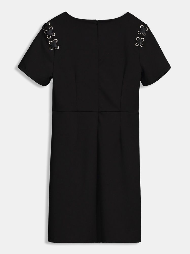 Robe De Jour À Manches Courtes Et À Épaules Dénudées Pour Femmes