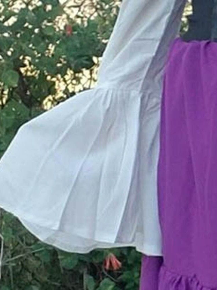 Robe Longue Au Sol À Manches Évasées Et À Épaules Dénudées Pour Femmes