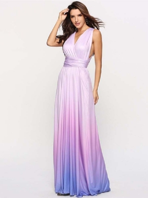 Robe Longue D'expansion Sans Manches À Cocktail Dégradé Pour Femmes