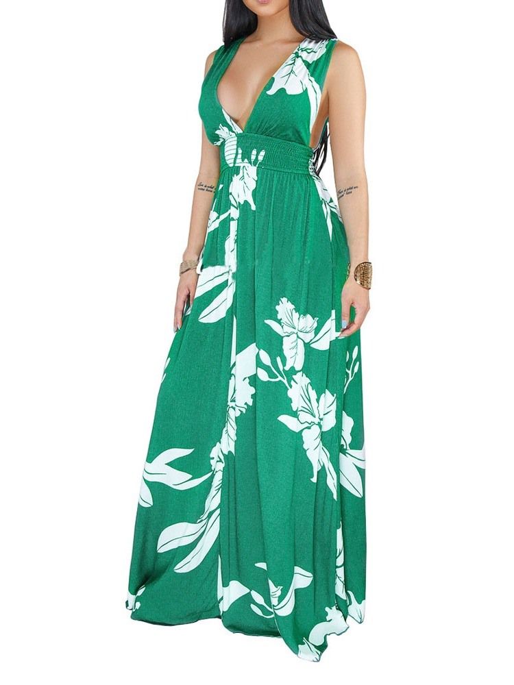 Robe Longue Taille Haute Sans Manches Et Sans Manches Pour Plantes D'expansion Pour Femmes