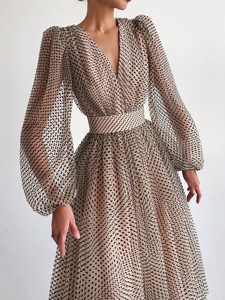 Robe En Maille À Col En V Et Col En V Pour Femmes