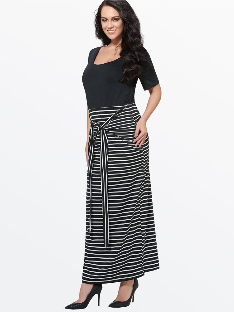 Robe Maxi À Manches Courtes Pour Femmes