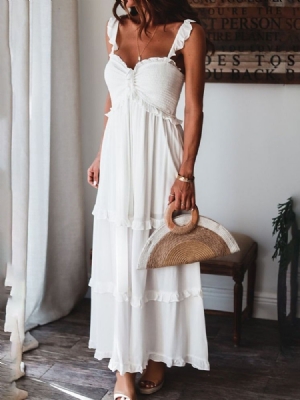 Robe Maxi Sans Manches À Patchwork Pour Femmes Longueur Cheville Robe D'invité De Mariage