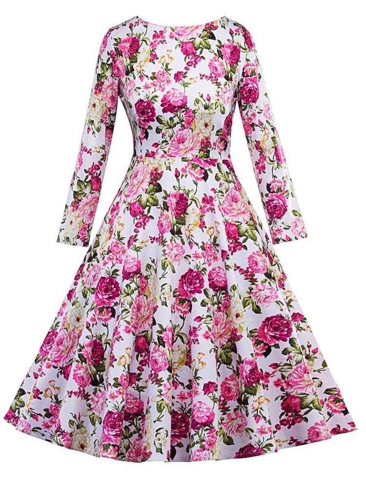 Robe Patineuse À Imprimé Floral Pour Femmes