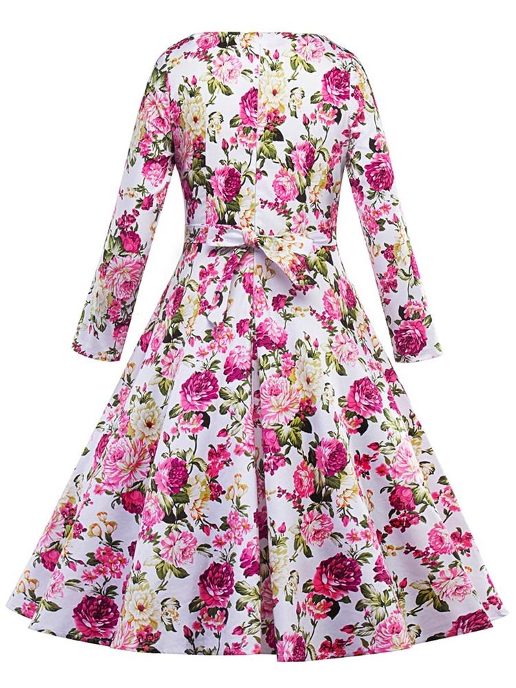 Robe Patineuse À Imprimé Floral Pour Femmes