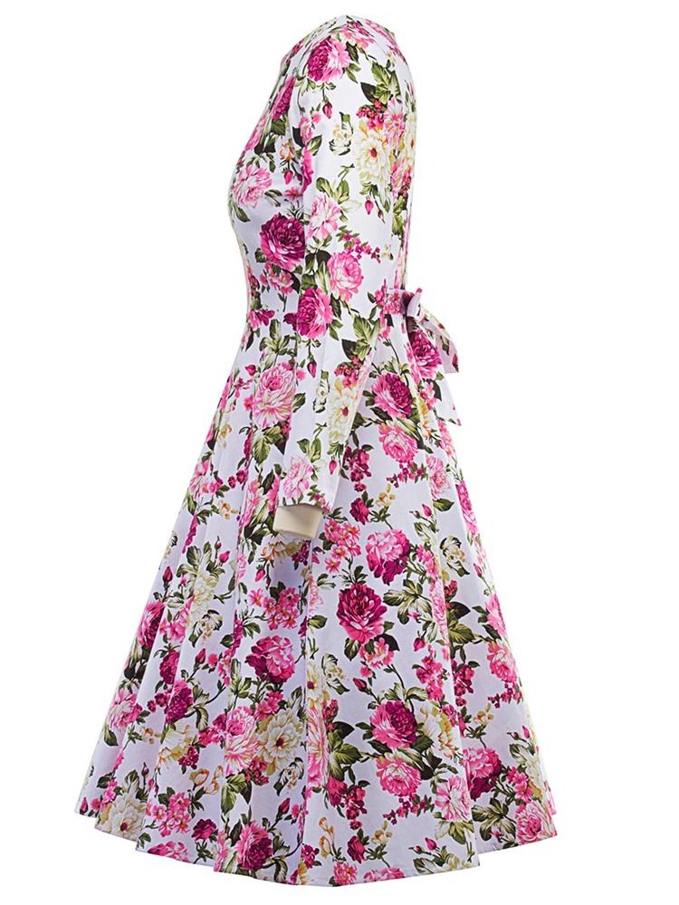 Robe Patineuse À Imprimé Floral Pour Femmes