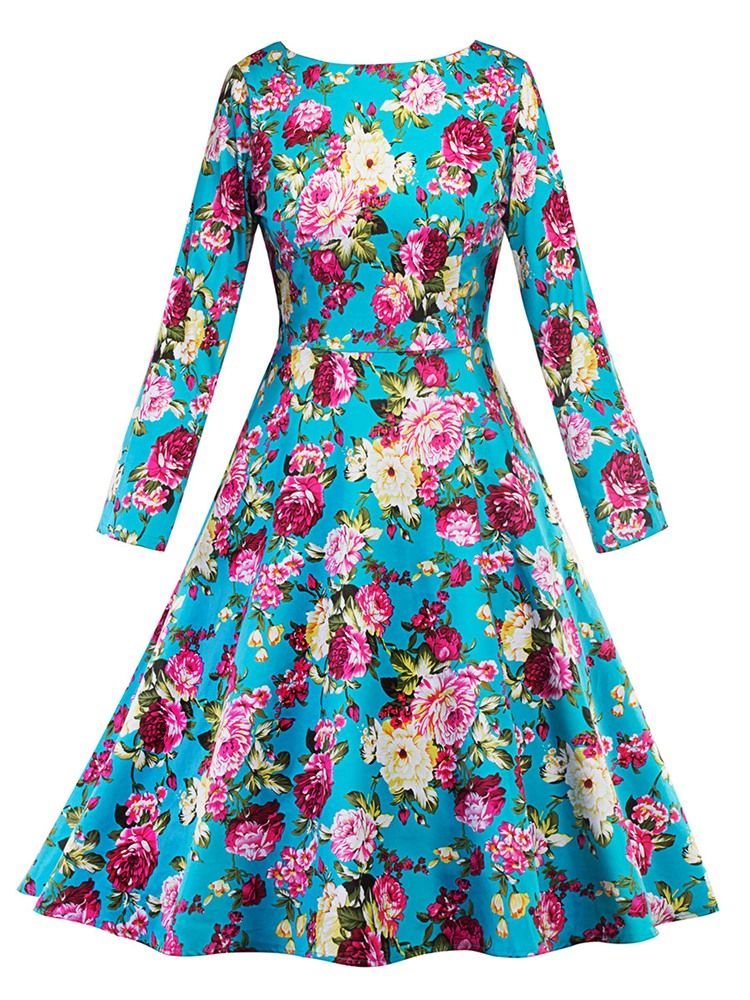 Robe Patineuse À Imprimé Floral Pour Femmes