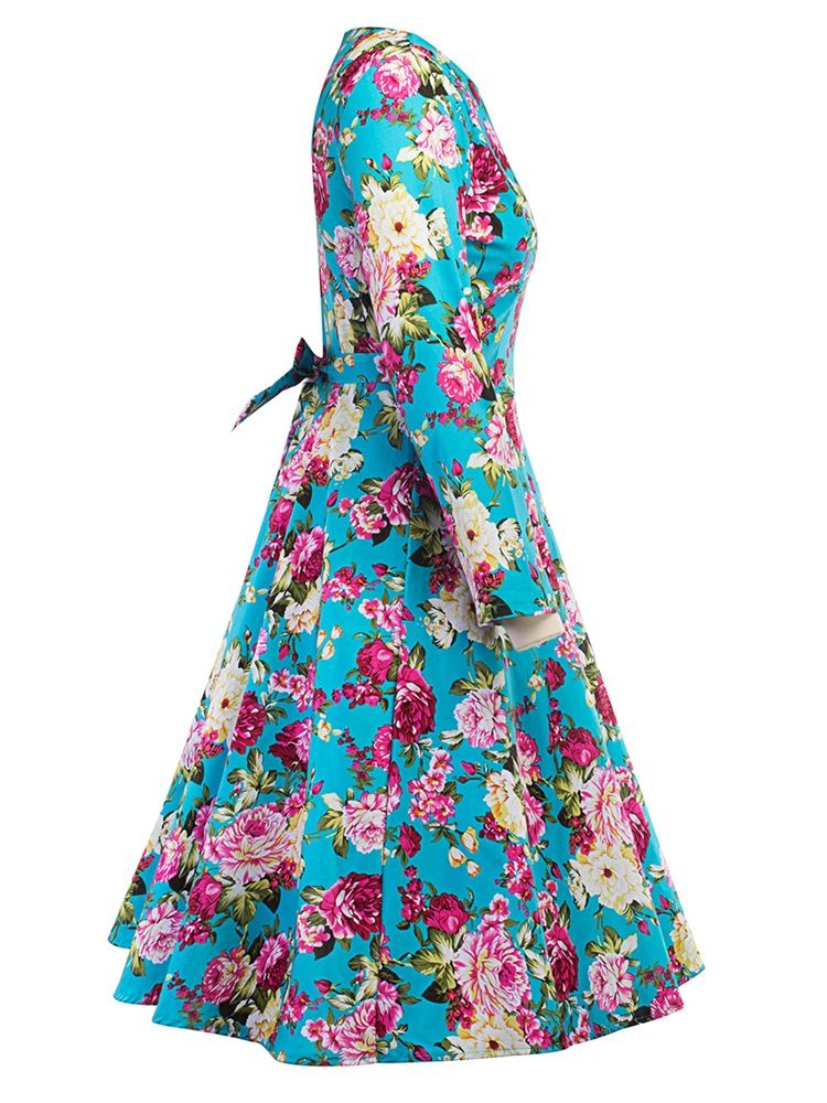 Robe Patineuse À Imprimé Floral Pour Femmes