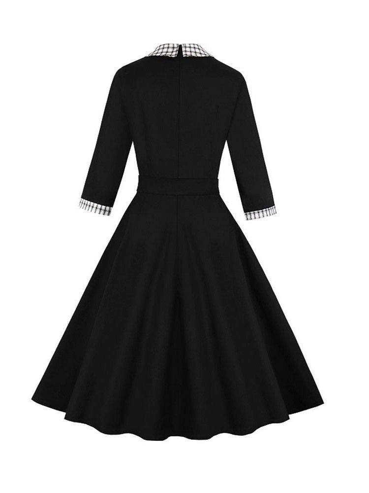 Robe Régulière À Taille Mi-mollet Et Ceinture À Col Carré Pour Femme