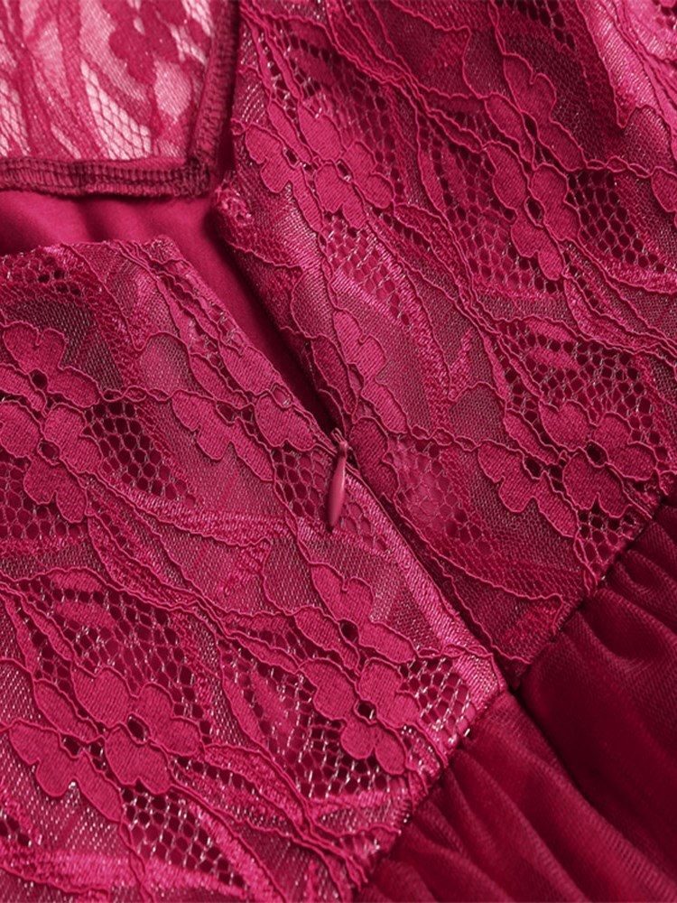 Robe De Soirée Sans Manches En Dentelle A-line Pour Femmes