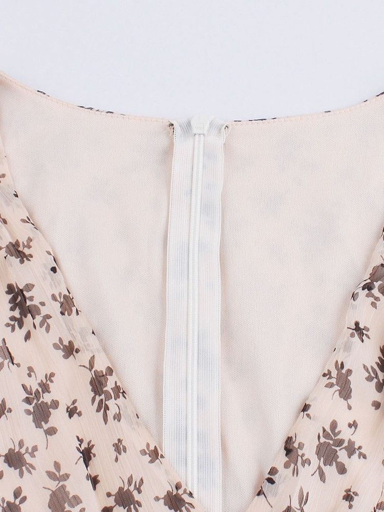 Robe Trapèze Fluide En Mousseline De Soie À Fleurs Pour Femmes