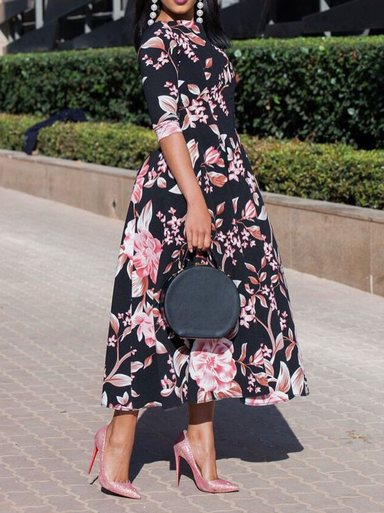 Robe Trapèze Mi-mollet À La Mode Africaine Pour Femmes