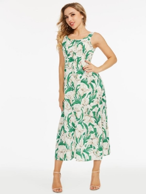 Robe Trapèze Sans Manches À Imprimé Floral Pour Femmes