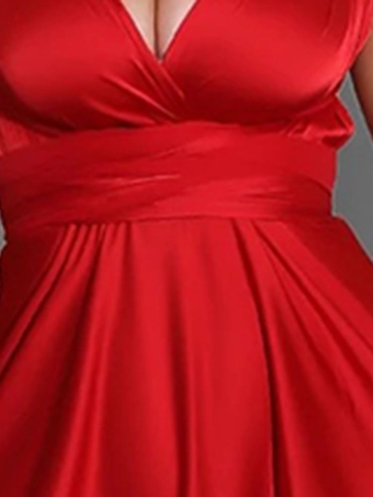 Robe Trapèze À Taille Haute Et Dos Nu Sans Manches Pour Femmes