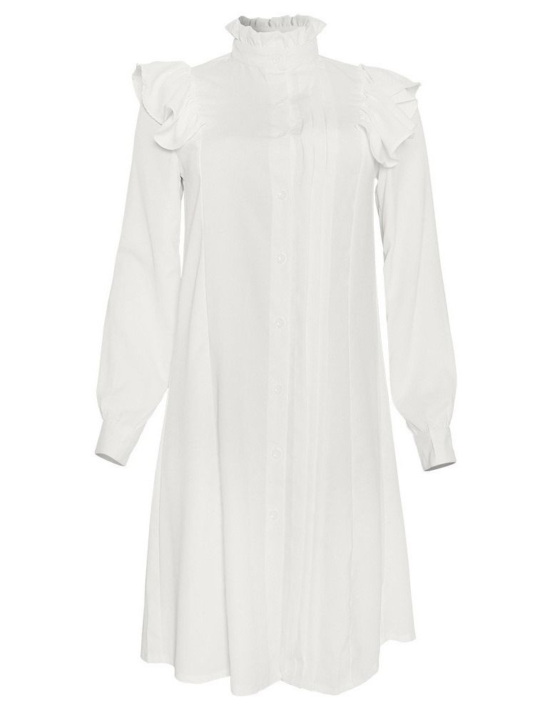 Robe Unie Pour Femme Avec Col Montant Au-dessus Du Genou