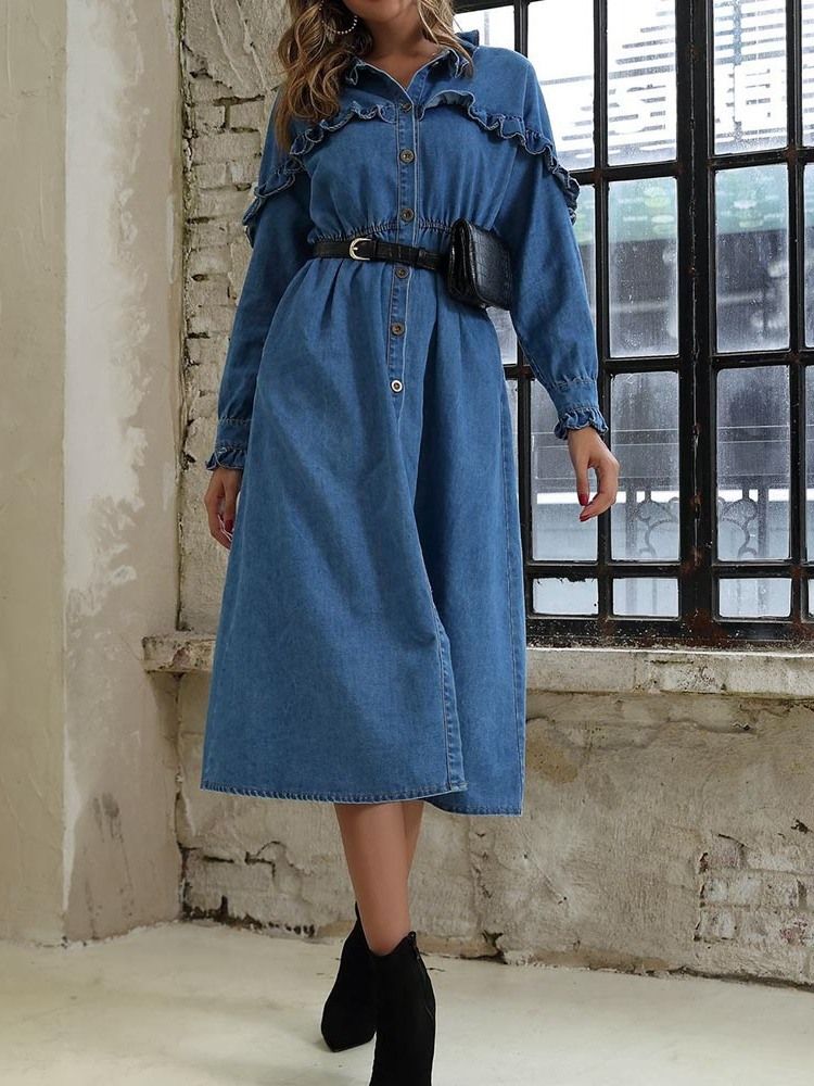 Robe Unie À Manches Longues Et À Manches Longues Pour Femmes