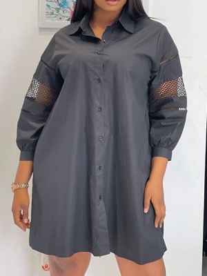 Robe Unie À Manches Longues Et À Manches Longues Pour Femmes