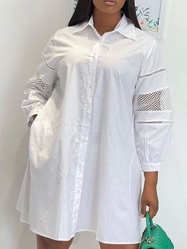 Robe Unie À Manches Longues Et À Manches Longues Pour Femmes