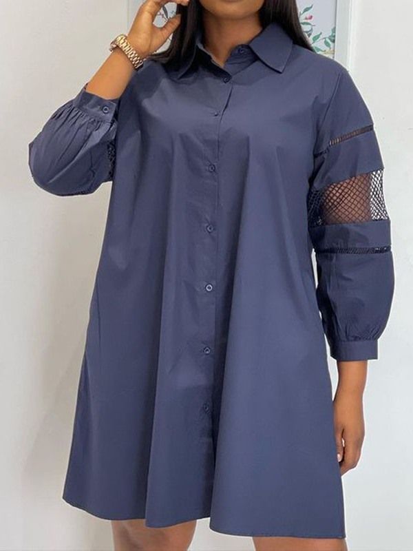 Robe Unie À Manches Longues Et À Manches Longues Pour Femmes