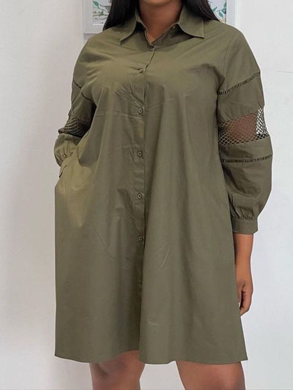 Robe Unie À Manches Longues Et À Manches Longues Pour Femmes