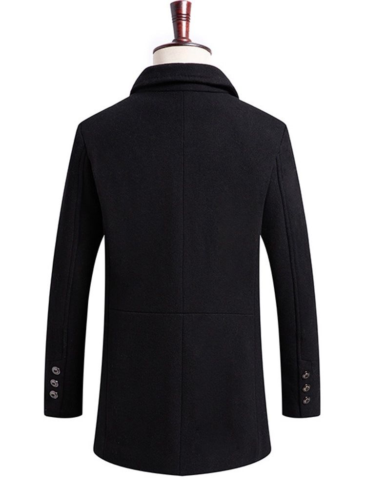 Manteau En Laine D'hiver Pour Hommes Avec Bouton À Glissière Simple