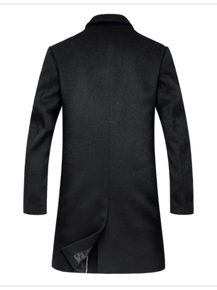 Manteau Uni Mi-long À Double Boutonnage Pour Hommes