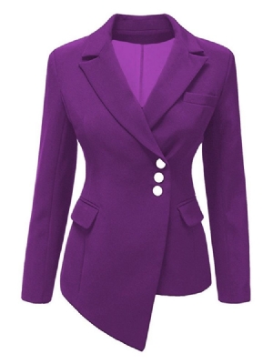 Blazer Asymétrique À Revers Uni Pour Femme