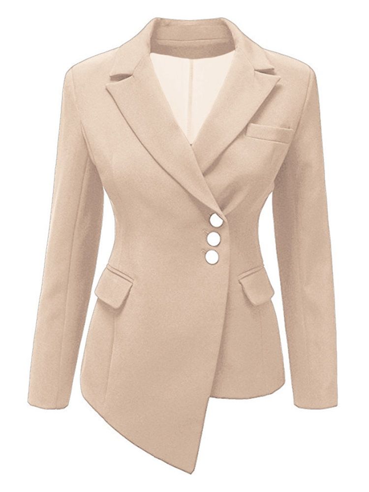 Blazer Asymétrique À Revers Uni Pour Femme