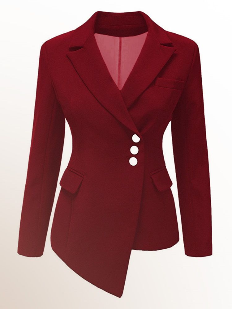 Blazer Asymétrique À Revers Uni Pour Femme