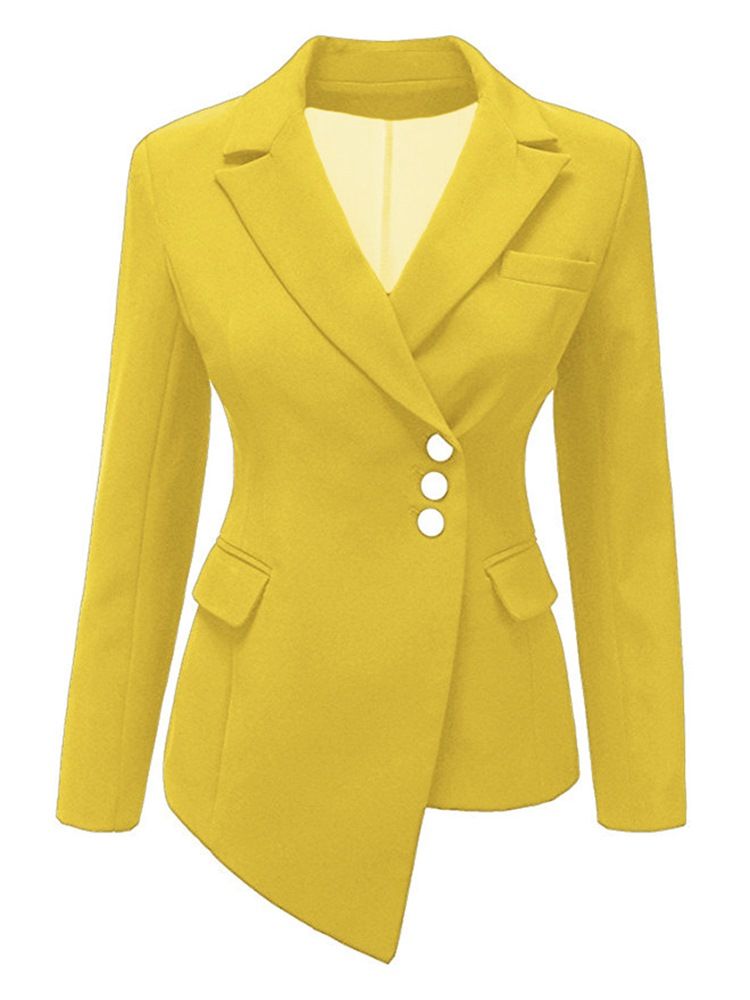 Blazer Asymétrique À Revers Uni Pour Femme