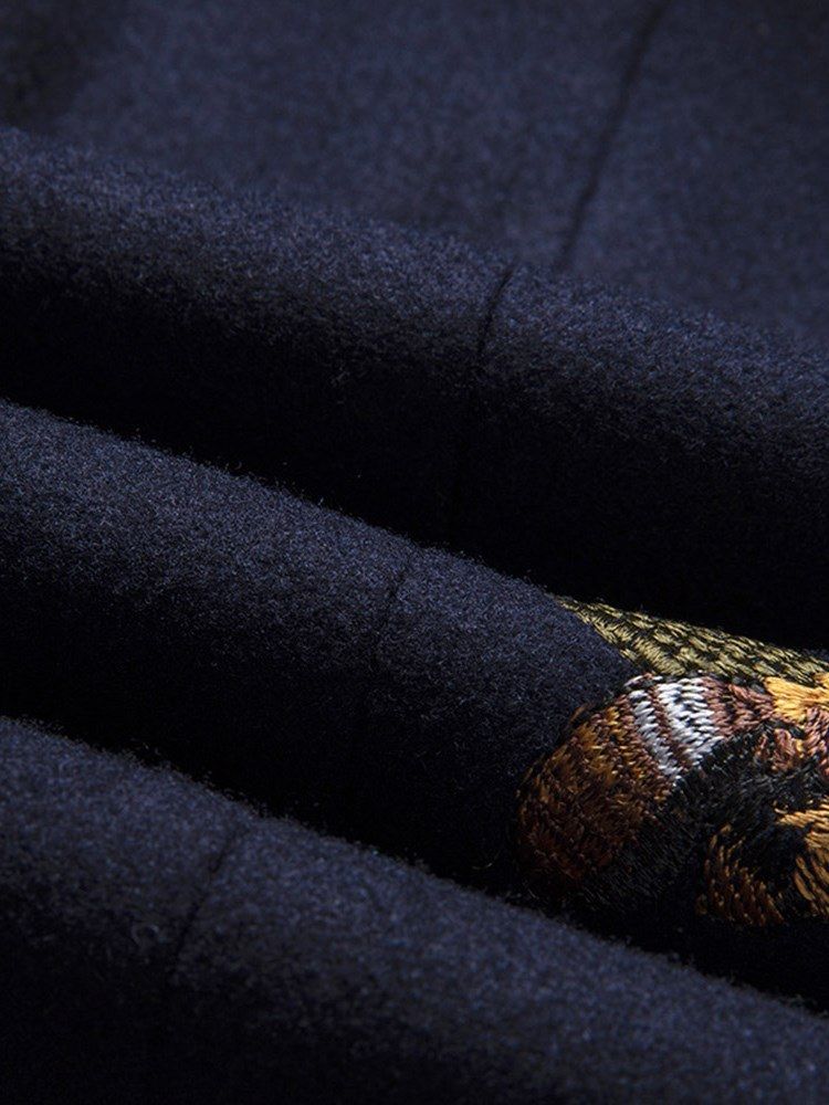 Blazer De Balle Décontracté Pour Hommes Avec Revers À Un Bouton Et Broderie Animale