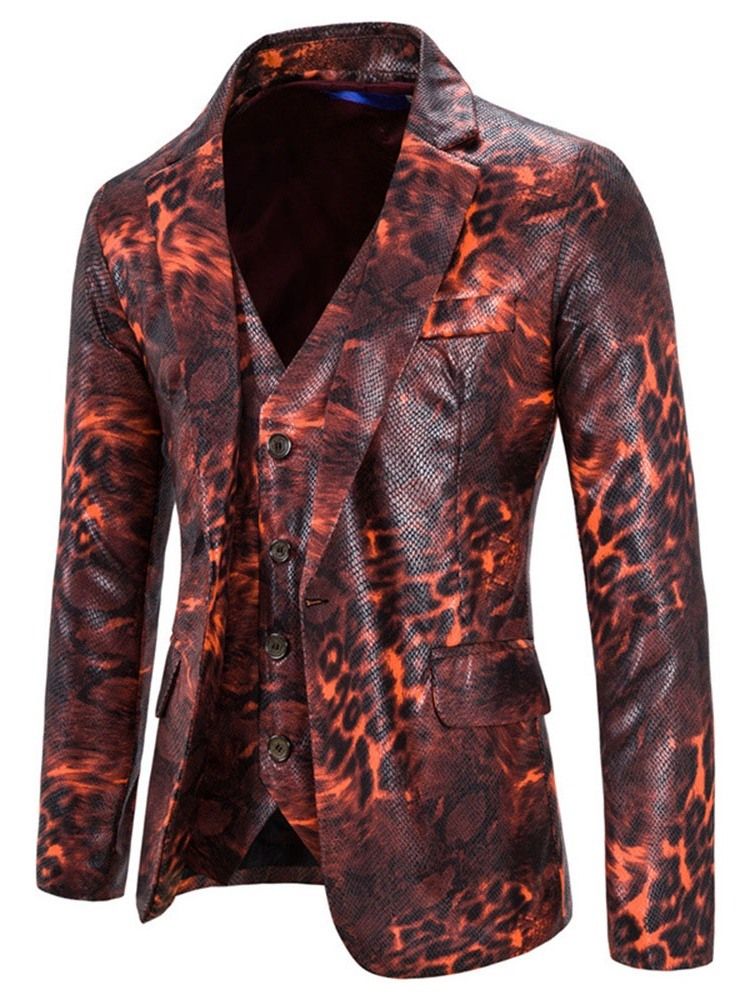 Blazer Décontracté À Blocs De Couleurs Pour Hommes