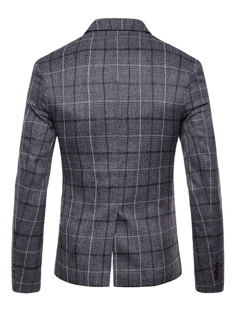 Blazer Décontracté À Carreaux Pour Hommes À Un Bouton Ericdres