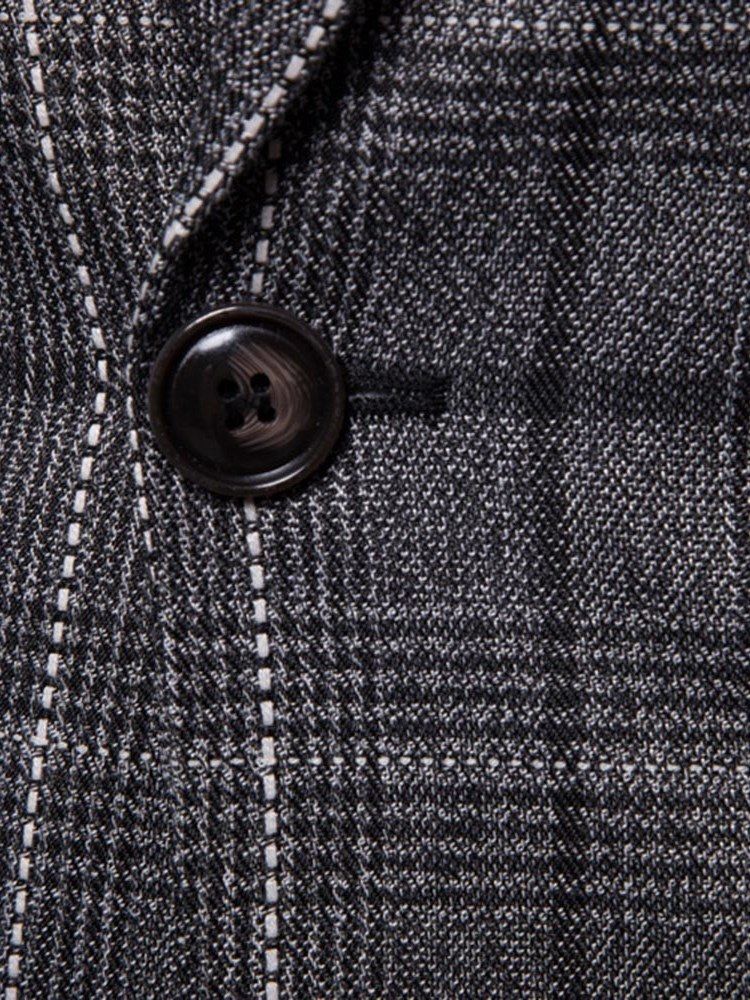 Blazer Décontracté À Carreaux Pour Hommes À Un Bouton Ericdres