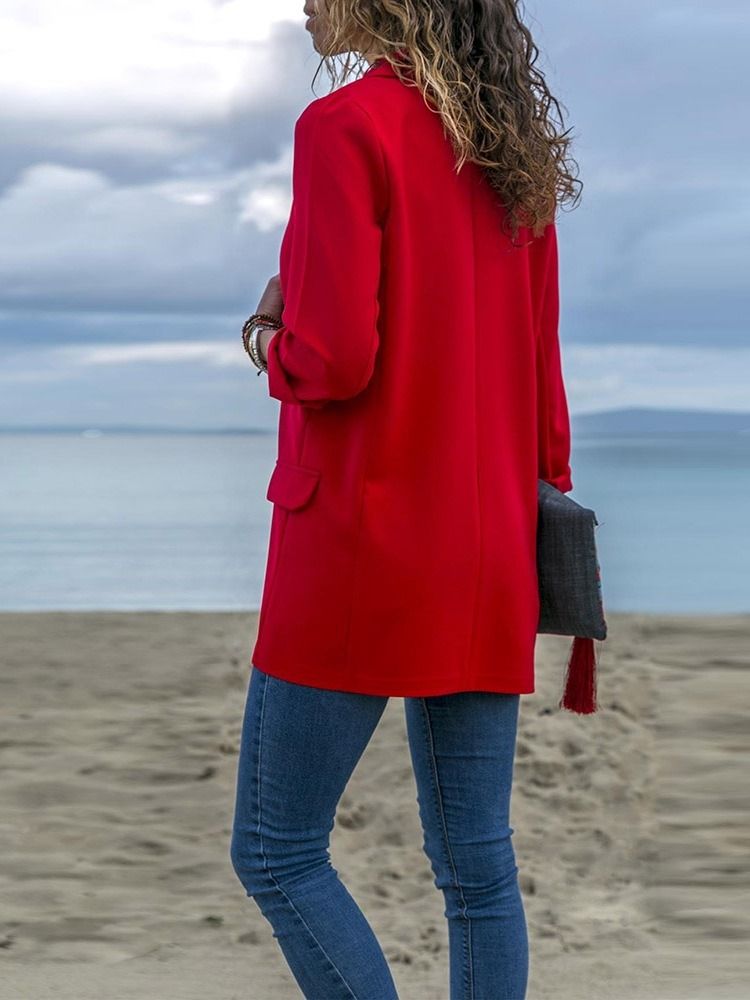 Blazer Décontracté D'automne À Revers Cranté Pour Femme