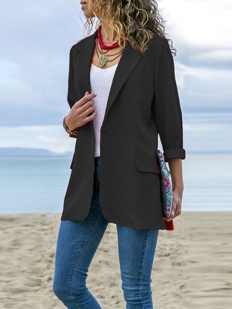 Blazer Décontracté D'automne À Revers Cranté Pour Femme