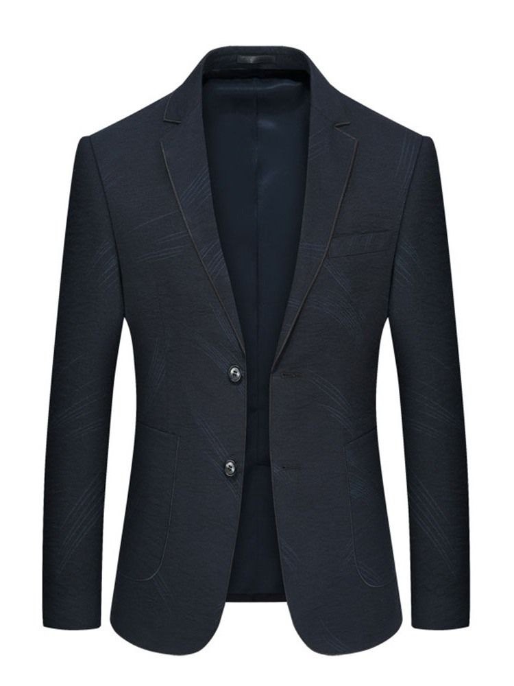 Blazer Décontracté Pour Hommes À Boutonnage Simple Et À Revers Cranté