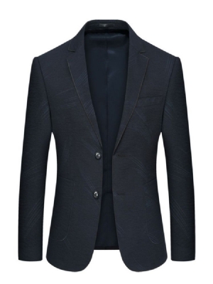 Blazer Décontracté Pour Hommes À Boutonnage Simple Et À Revers Cranté