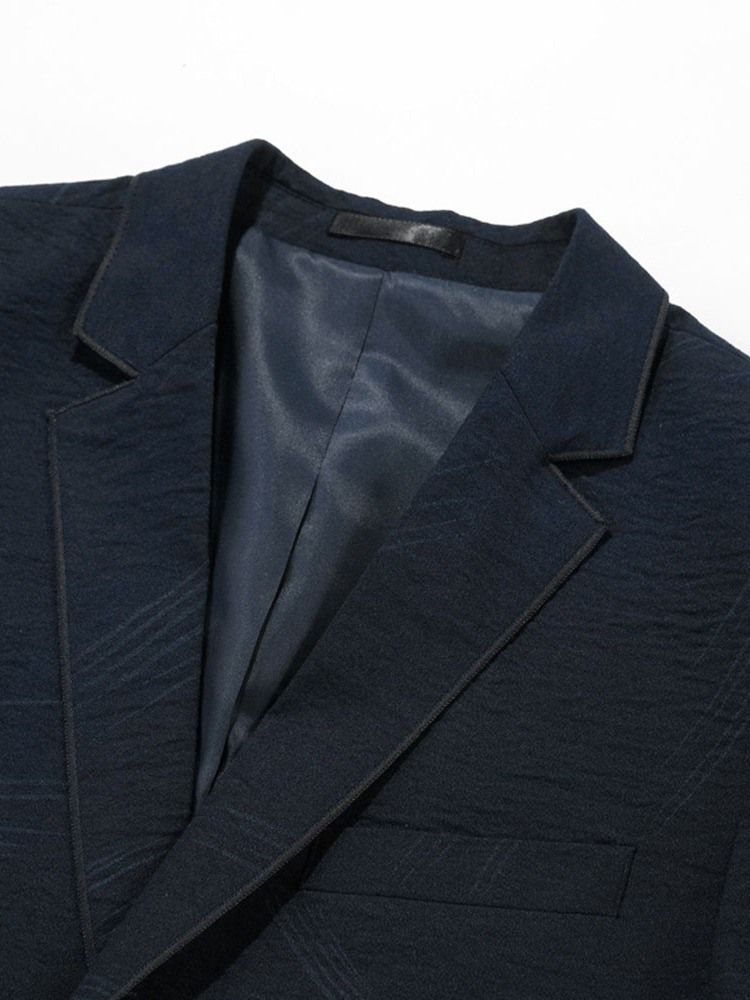 Blazer Décontracté Pour Hommes À Boutonnage Simple Et À Revers Cranté