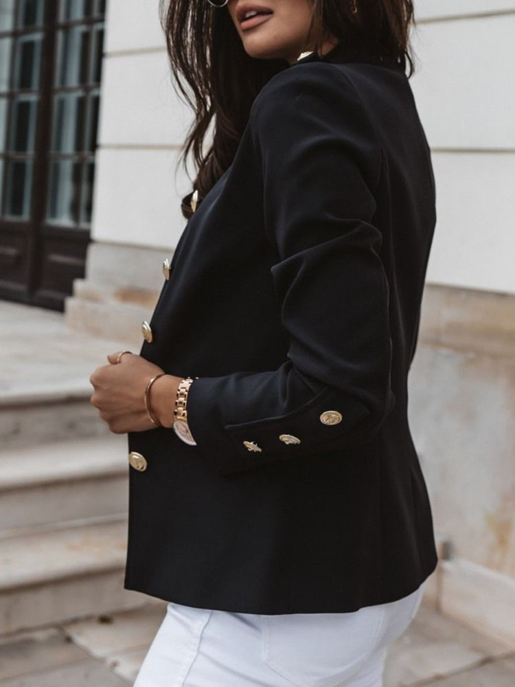 Blazer Décontracté À Manches Longues Et À Boutonnage Simple Pour Femmes