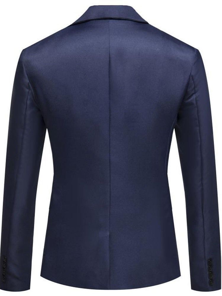 Blazer Homme Slim Uni À Revers Cranté