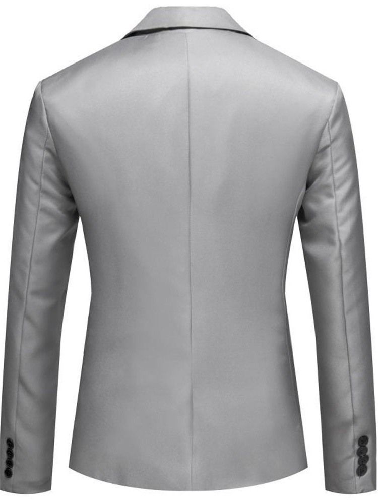 Blazer Homme Slim Uni À Revers Cranté