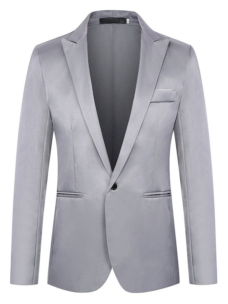 Blazer Pour Homme À Un Bouton Et À Revers Cranté